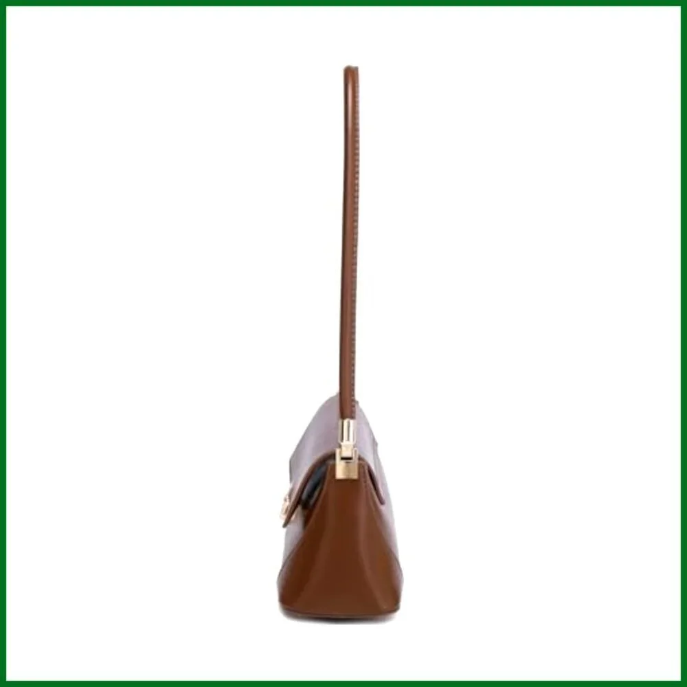 Vintage Retro Hobo Shoulder Bag PU Leather Mini Tote Elegant Chic Purse - Picture 3 of 7